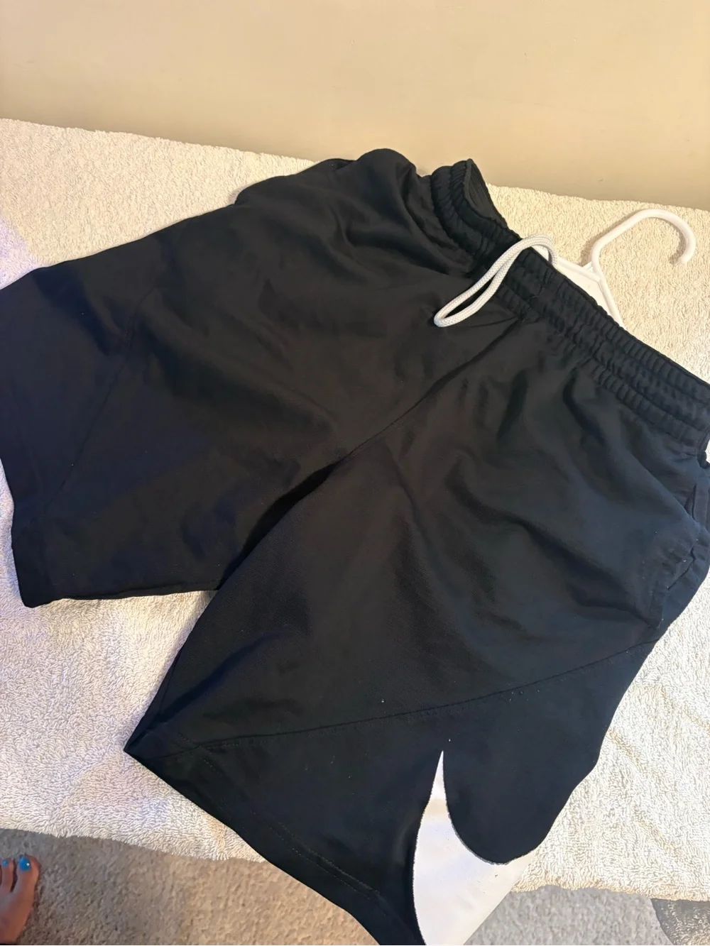 Nike Black Men's Training Shorts with White Swoosh Accent